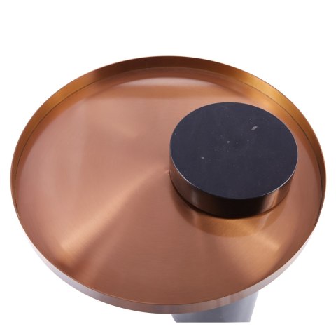 Stolik kawowy COLUMN marmurowy czarno miedziany 55 cm Stolik kawowy COLUMN marmurowy czarno miedziany 55 cm