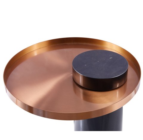 Stolik kawowy COLUMN marmurowy czarno miedziany 55 cm Stolik kawowy COLUMN marmurowy czarno miedziany 55 cm