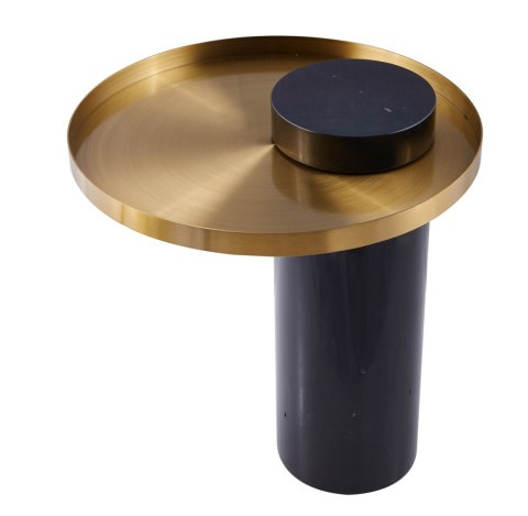 Stolik kawowy COLUMN marmurowy czarno złoty 55 cm Stolik kawowy COLUMN marmurowy czarno złoty 55 cm