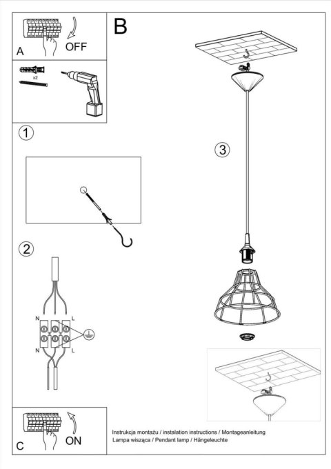 Lampa wisząca ANATA czarna Lampa wisząca ANATA czarna