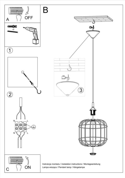 Lampa wisząca CELTA czarna Lampa wisząca CELTA czarna