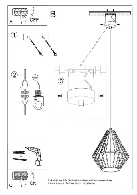Lampa wisząca DEMI czarna Lampa wisząca DEMI czarna