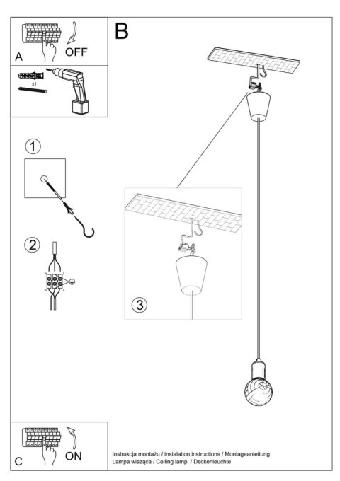 Lampa wisząca DIEGO 1 pomarańczowy Lampa wisząca DIEGO 1 pomarańczowy