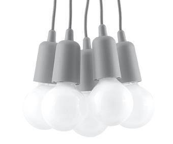 Lampa wisząca DIEGO 5 szara Lampa wisząca DIEGO 5 szara