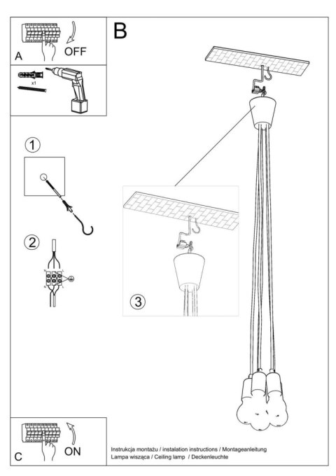 Lampa wisząca DIEGO 5 zielony Lampa wisząca DIEGO 5 zielony