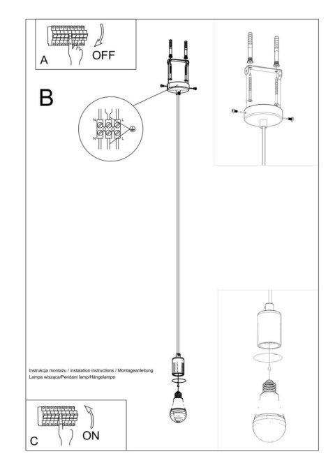 Lampa wisząca EDISON czarna Lampa wisząca EDISON czarna