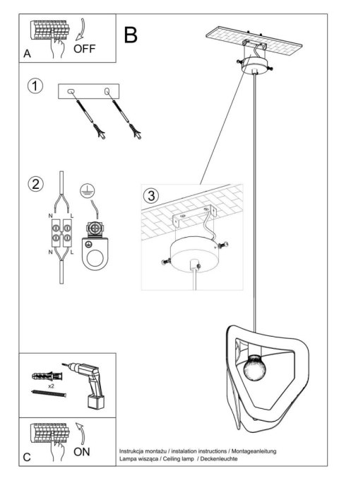 Lampa wisząca TRES biała Lampa wisząca TRES biała