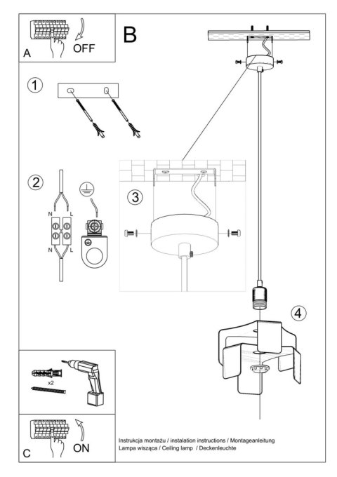 Lampa wisząca TULIP czarny Lampa wisząca TULIP czarny