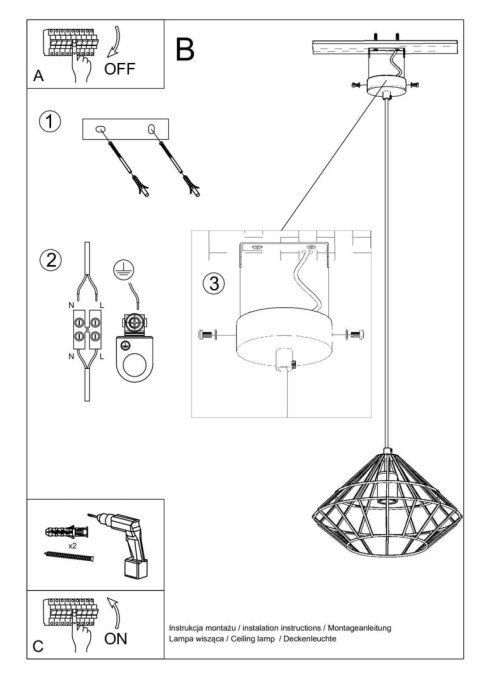 Lampa wisząca UMBERTO czarna Lampa wisząca UMBERTO czarna