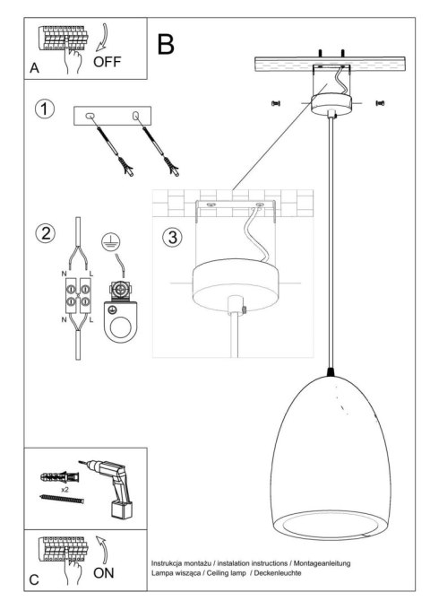 Lampa wisząca ceramiczna BUKANO Lampa wisząca ceramiczna BUKANO