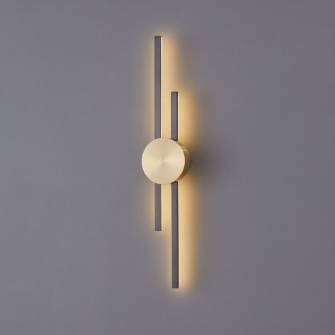 Lampa ścienna CENTRO LED czarny + mosiądz 64 cm Lampa ścienna CENTRO LED czarny + mosiądz 64 cm