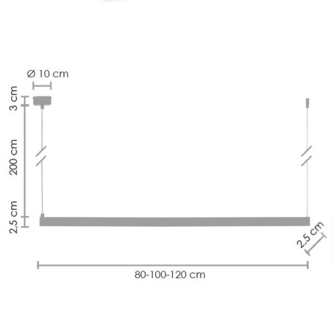 Lampa wisząca BEAM-120 LED czarna 120 cm Lampa wisząca BEAM-120 LED czarna 120 cm