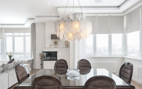 Lampa wisząca PIUMA LONG biała 100 cm Lampa wisząca PIUMA LONG biała 100 cm
