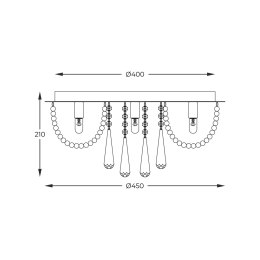 19157M SENSI LAMPA SUFITOWA CHROME