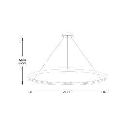 LA0722/1-BK CIRCLE LAMPA WISZĄCA FI 1100MM DŁ. LINEK H2,5M