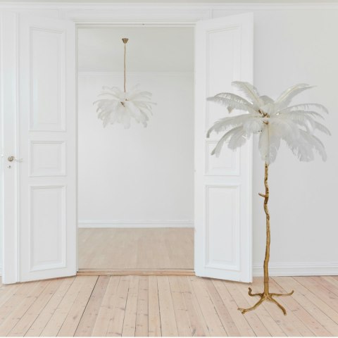 Lampa podłogowa EMU pióra białe 170 cm Lampa podłogowa EMU pióra białe 170 cm