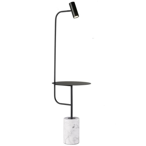 Lampa podłogowa ze stolikiem VINCENT czarna 146 cm Lampa podłogowa ze stolikiem VINCENT czarna 146 cm