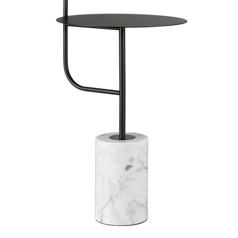 Lampa podłogowa ze stolikiem VINCENT czarna 146 cm Lampa podłogowa ze stolikiem VINCENT czarna 146 cm