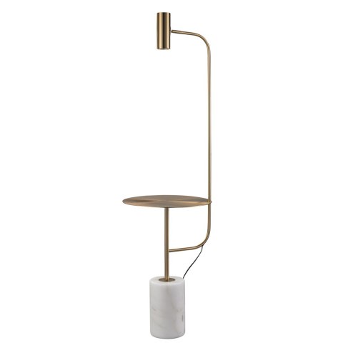 Lampa podłogowa ze stolikiem VINCENT złota 146 cm Lampa podłogowa ze stolikiem VINCENT złota 146 cm