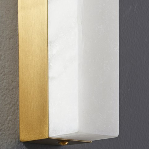 Lampa ścienna BLOCK biały marmur i mosiądz 40 cm Lampa ścienna BLOCK biały marmur i mosiądz 40 cm
