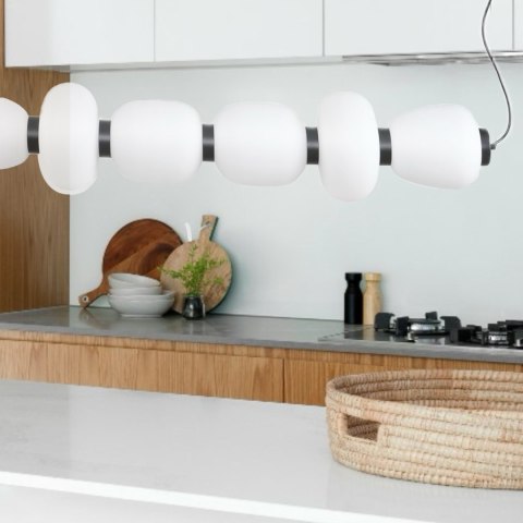 Lampa wisząca BRILLA-6 LED biało-czarna 125 cm Lampa wisząca BRILLA-6 LED biało-czarna 125 cm