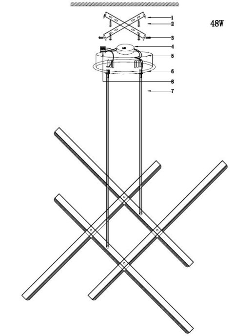 Lampa wisząca CRISS CROSS LED złota 78 cm Lampa wisząca CRISS CROSS LED złota 78 cm