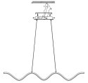 Lampa wisząca ZIGZAG LED czarna 90 cm