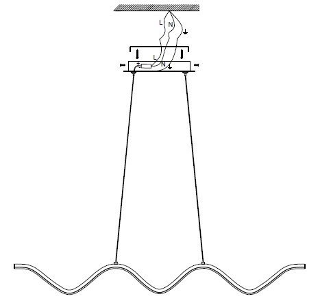 Lampa wisząca ZIGZAG LED czarna 90 cm Lampa wisząca ZIGZAG LED czarna 90 cm