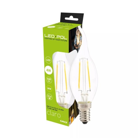 ORO-E14-C35-FL-CLARO-F LAMI-4W-WW ŻARÓWKA ORO-E14-C35-FL-CLARO-F LAMI-4W-WW ŻARÓWKA