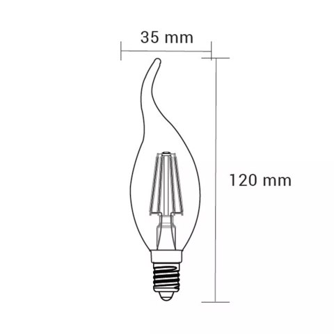 ORO-E14-C35-FL-CLARO-F LAMI-4W-WW ŻARÓWKA ORO-E14-C35-FL-CLARO-F LAMI-4W-WW ŻARÓWKA