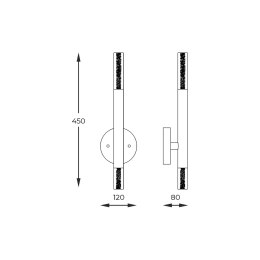 W0461-02E-F4F4 ONE KINKIET CHROME