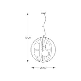 1138 LAMPA WISZĄCA NELA 50CM CZARNO-ZŁOTA/ BLACK-GOLD