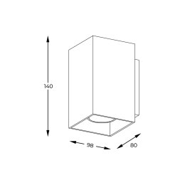 92698-N SANDY WL SQUARE KINKIET CZARNY/BLACK