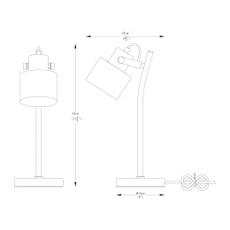 A2038-SWH DRACO LAMPA BIURKOWA BIAŁA+CHROM/WHITE+CHROM