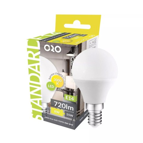 ORO-E14-G45-TOTO-8W-WW ŻARÓWKA ORO-E14-G45-TOTO-8W-WW ŻARÓWKA