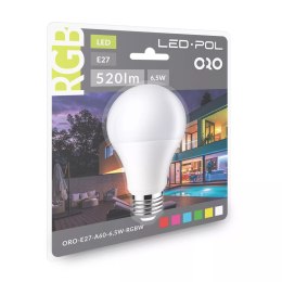 ORO-E27-A60-6,5W-RGB W ŻARÓWKA