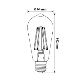 ORO-E27-ST64-FL-AMBER-1,3W-WW ŻARÓWKA