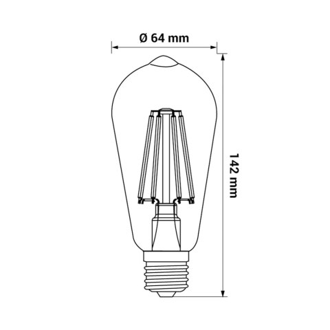 ORO-E27-ST64-FL-AMBER-1,3W-WW ŻARÓWKA ORO-E27-ST64-FL-AMBER-1,3W-WW ŻARÓWKA