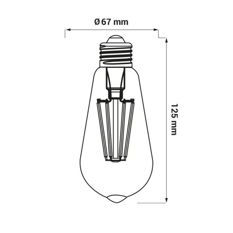 ORO-E27-ST64-FL-CLARO-8W-DW ORO-E27-ST64-FL-CLARO-8W-DW