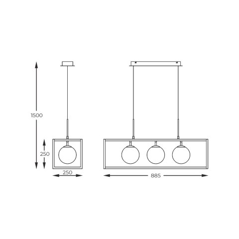 MD3115-3-3BT PIRO LAMPA WISZĄCA CZARNA/BLACK MD3115-3-3BT PIRO LAMPA WISZĄCA CZARNA/BLACK