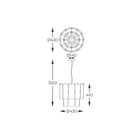 MD3523-8M-EBCN NIRA LAMPA WISZĄCA CZARNA/BLACK MD3523-8M-EBCN NIRA LAMPA WISZĄCA CZARNA/BLACK