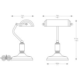 A2048-BK ROMA LAMPA BIURKOWA CZARNO-ZŁOTA/BLACK-GOLD