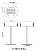DT33111 BLUET LAMPA STOŁOWA ZEWNĘTRZNA SOLARNA CZARNA/BLACK