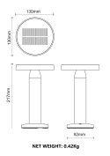 DT33611 CARLI LAMPA STOŁOWA ZEWNĘTRZNA SOLARNA CZARNA/BLACK
