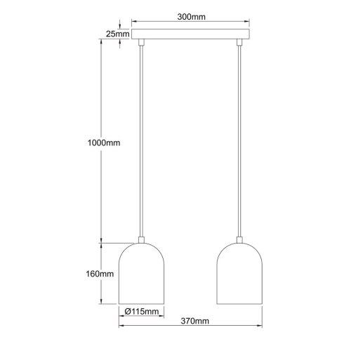 Metalowa lampa wisząca Nilo złota 2xGU10 Metalowa lampa wisząca Nilo złota 2xGU10