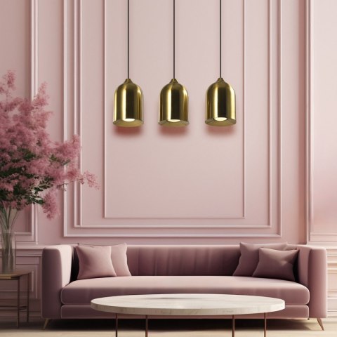 Metalowa lampa wisząca Nilo złota 3xGU10 Metalowa lampa wisząca Nilo złota 3xGU10