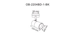 OB-2204BD-1-BK FORI KINKIET CZARNY-ZŁOTY/BLACK-GOLD