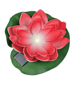 SW-5033-R DEKORACJA ZEWNĘTRZNA SOLARNA LED KWIAT LOTOSU CZERWONY/RED