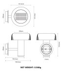 WT33111 BLUET KINKIET ZEWNĘTRZNY SOLARNY CZARNA/BLACK