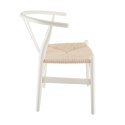 Krzesło BONBON biało naturalne rattanowo jesionowe